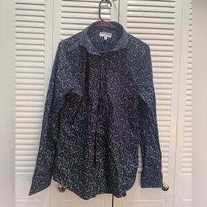 Men Button Down- Navy Western Print- Extra Slim Shirt